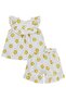 Floral Print Ruffle Set for 6-18 Months - Mustard - 3