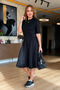 New Season Women's Short Sleeve Crew Neck Short Modal Holiday Dress with Side Buckle Detail - 2