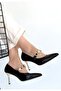 Conne Black Skin Stiletto Shoes