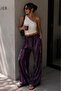 Patterned Wide-Leg Viscose Trousers Casual Stylish Women's Trousers My3535