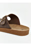 Brown Double Strap Buckle Women's Slippers - 5