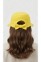 Women's Yellow Wide Brim Summer Hat |   Adjustable Visor Cap with Bow Detail - 5