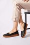 Heyes v elastic rubber sole women's genuine leather shoes black skin - 2