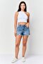 Women Distressed Denim Shorts, Blue - 4