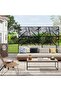Freestanding Metal Privacy Screen, 72"H x 47"W Decorative Outdoor Fence Panel - 4