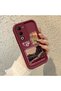 Oppo A5 4G/5G Compatible Maroon Frame Vintage Photo Collage Motif Flexible Silicone Case