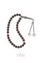 Certified 8 mm Garnet Stone Lotus Flower Steel Tassel Natural Stone Prayer Beads