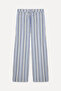 Women's Ecru Striped Straight Fit Trousers