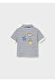 Summer Baby Boy Striped Polo Collar T-Shirt - Navy Blue - 2