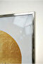 Black and Gold Circular Abstract Modern Glass Painting - Silver Metal Framed Home, Business, and School Artwork - 4