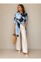 Women's Patterned Front Buttoned Stylish Viscose Plus Size Tunic Shirt Dress Suitable for Hijab Wear - 3
