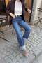 Folded Leg Straight Jean Navy Blue - 5