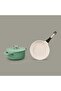 Leo Phantom Non-Stick Deep Pot and Frying Pan with Lid - Beige - 24 cm