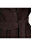 Women's Bitter Brown Belted Short Suede Trench Coat - 4