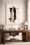 Black and Coffee Brushstroke Minimal Abstract Glass Painting-White Metal Framed Home, Business and School Painting - 3