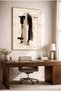 Black and Coffee Brushstroke Minimal Abstract Glass Painting-Gold Metal Framed Home, Business and School Painting - 3
