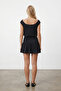 Black Degaje Collar Button Detailed Sandy Dress Alc-X15520 - 5