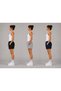 3-Piece Women's Black Gray Navy Blue High Waist Shorts Set with Pockets - 3