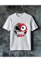 Red Skull Monster Face Printed Oversize T-Shirt