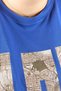 Mode XL Real Big Size Women's T-Shirt Bis Collar Los Angeles U26117 Cobalt Blue - 5