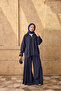 Women's Double Pocket Zippered Loose Trousers Set Navy Blue - 2