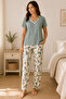24836-Nena Short Sleeve V-Neck 100% Cotton Tamara Pajama Set - 3