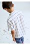 Boy's Hakim Collar Linen Shirt Cream - 5