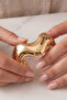 Gold Anti-Tarnish Thick Wavy Lightweight Cuff Bracelet - 3