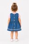 Baby Girl Denim Dress Set Short Sleeve Pink T-Shirt with Embroidery Detail Casual Stylish Dress - 2