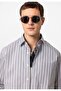 Regular Fit Long Sleeve Striped Men's Shirt - 5