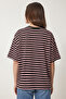 Striped Oversize Knitted T-Shirt Lcr0124 Brown - 5