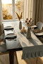 Nordic Ruffle - Modern Cool Gray Cotton Ruffled Runner Tablecloth - 40X140 cm - 4