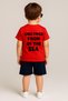 Back Printed 100% Cotton Summer Baby Boy and Kids Shorts and T-Shirt Set - 2