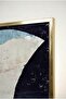Navy Blue and Blue Abstract Modern 2-Piece Glass Painting Set with Gold Metal Frame for Home and Office - 4