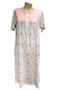 22856-Nena Round Neck Short Sleeve Patched Robe 100% Cotton Poppy Nightgown - 2