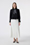 Scarf and Buttoned Flounce Black Shirt 0122