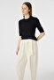 High Waist Belted Casual Trousers Ecru Trousers 0268 - 2