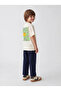 Boy's Printed T-Shirt and Navy Blue Pants 2-Piece Set - 5