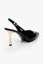 Women's Hudson Black Leather Gold Buckle Stiletto - 4
