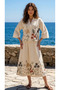 Women's Embroidery Detailed Linen Shirt Skirt Set - 2