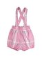 Organic Pink Plaid Strappy Baby Girl Shorts - 2