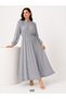 Women's Strawberry Fabric Dress with Ruffled Front and Buttoned Skirt and Stand Collar - 2