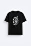 Turkish Bozkurt Wolf Printed Cotton Fabric Black T-Shirt T-Shirt