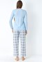 طقم بيجامة من الفيسكوز بنقشة منقوشة بأكمام طويلة ملابس منزلية مريحة 89-140 - 2