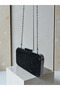 Black Stone Women's Evening Dress Bag Black Metal and Chain Wedding Engagement Graduation - 4