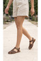 Women's Suede Gold Buckle Detailed Cage Sandals Soft Non-Slip Luxury Sole Sandals Popular New Season Summer Sandals - 4