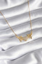 316L Steel Gold Color Zircon Stone Winged Heart Model Women's Necklace 5886 - Miyng4306-6552