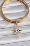 Brass Gold Color Zircon Stone Pole Star Evil Eye Bead Detail Ajda Charm 5886 - Eterna9555-7 - 2