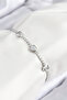 Brass Zircon Stone Row Heart Model Silver Color Women's Bracelet with Elevator Chain - Teolsa3176-4