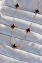Gold Color Minimal Black Enamel Clover Necklace - Ebj260516W42033